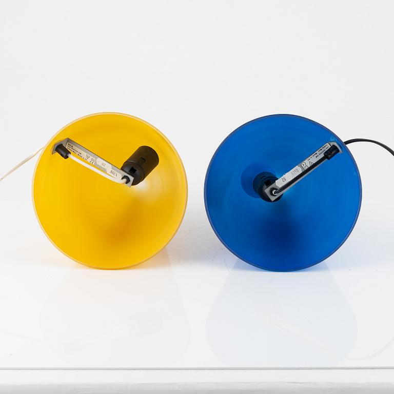 A pair of glass table lamps, late 20th Century.