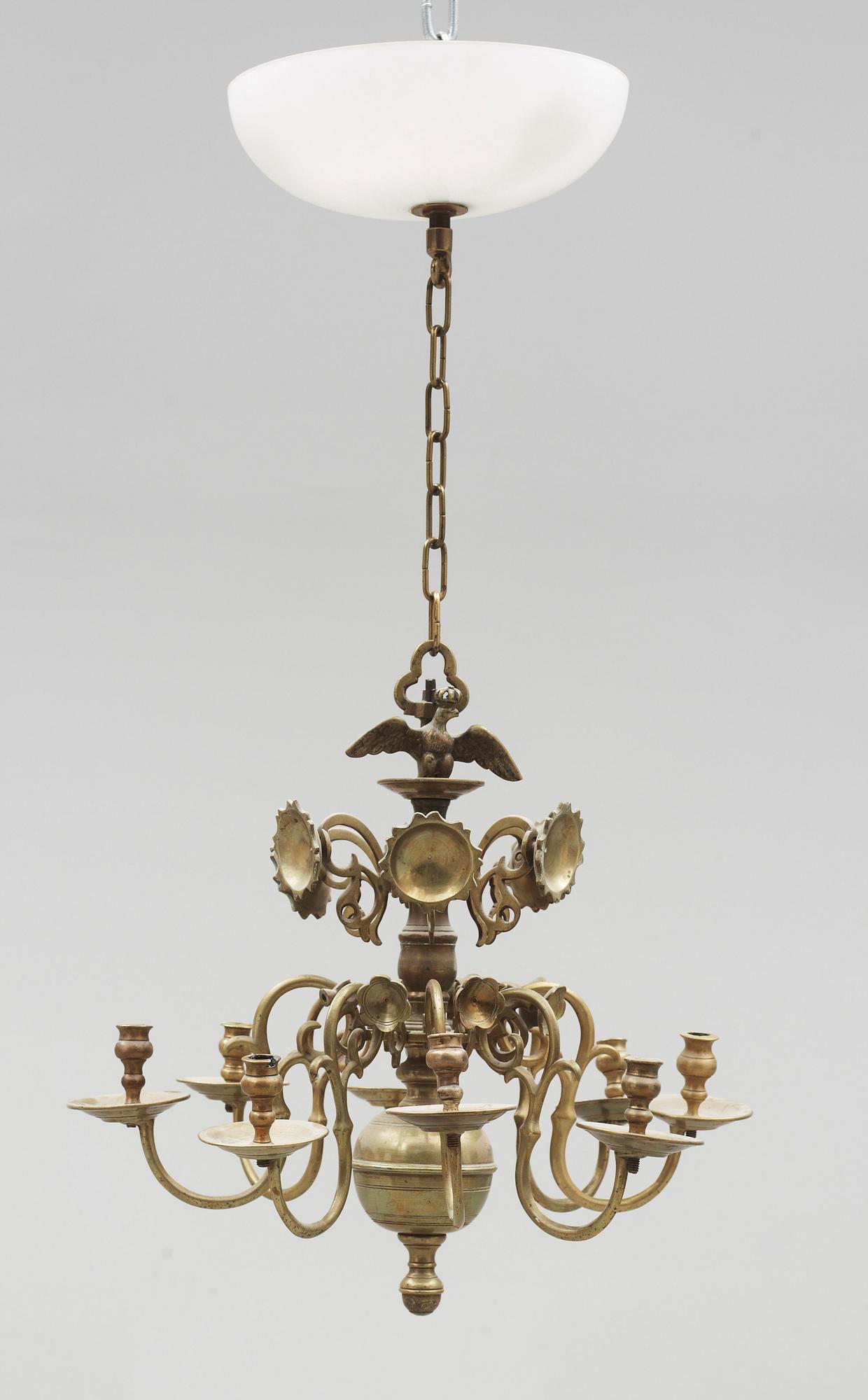 AMPEL, mässing, barock, 1700-tal. Höjd 55 cm.