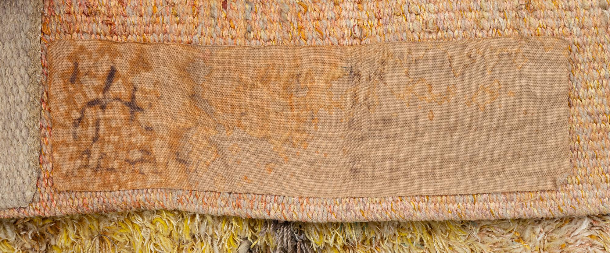 Woven tapestry, "Seidenwandt", rya variant, approx. 145 x 175 cm, Germany, signed B Bernhard.