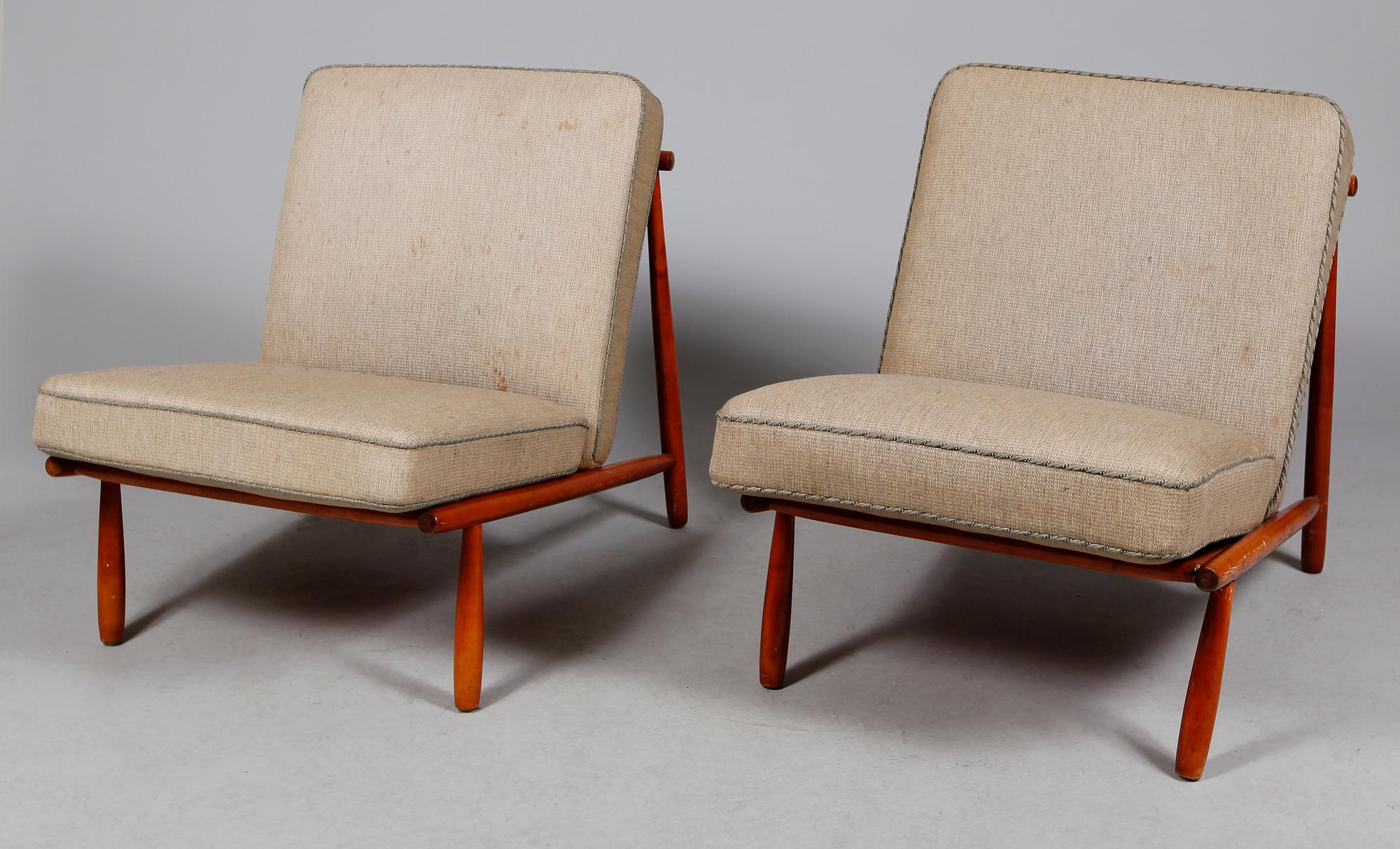 FÅTÖLJER, ett par, Alf Svensson, Dux, 1950-/1960-tal.