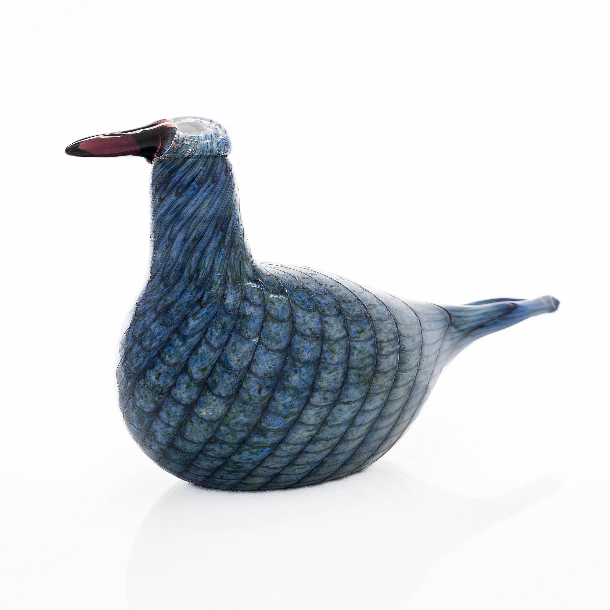 Oiva Toikka, A glass bird, 'Rusee grebe', signed O. Toikka Nuutajärvi.