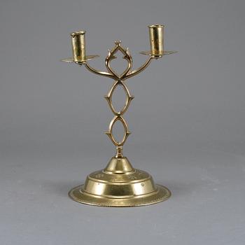 LJUSSTAKE, mässing, s k Blekingestake, 1700-tal.