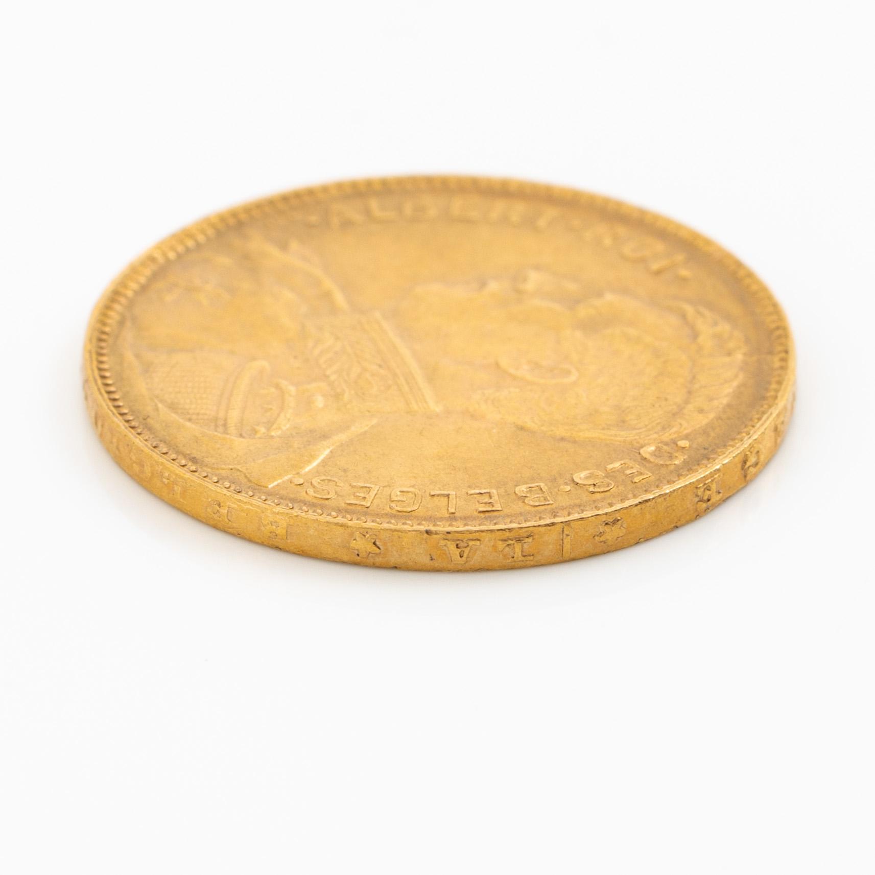 Gold coin, Belgium, Albert, 20 Franc 1914.