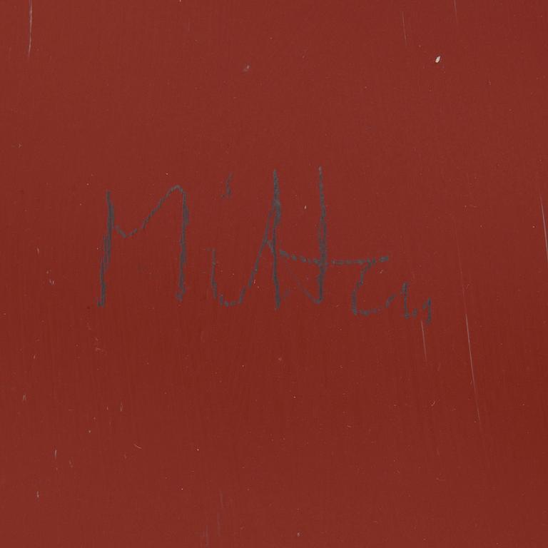 HÅKAN REHNBERG, triptyche, mixed media on sheet metal, signed and dated 1987 on verso.