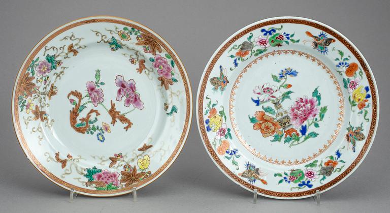 TALLRIKAR, 10 st, porslin, Qianlong, Kina 1700-tal.