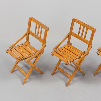 A set of four child chairs by Brevetti Reguitti, Italy, 1950s.