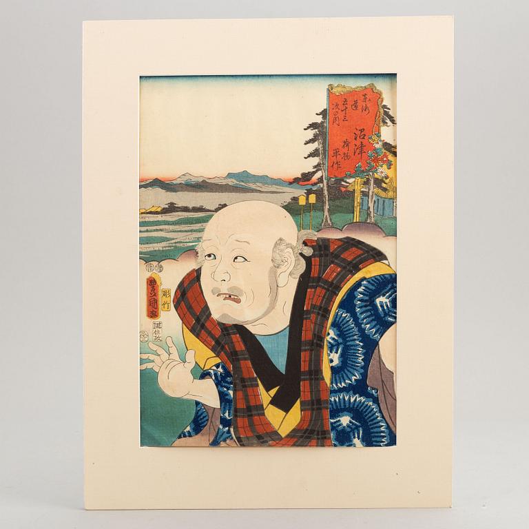 Utagawa Kunisada, färgträsnitt, 1800-talets mitt.