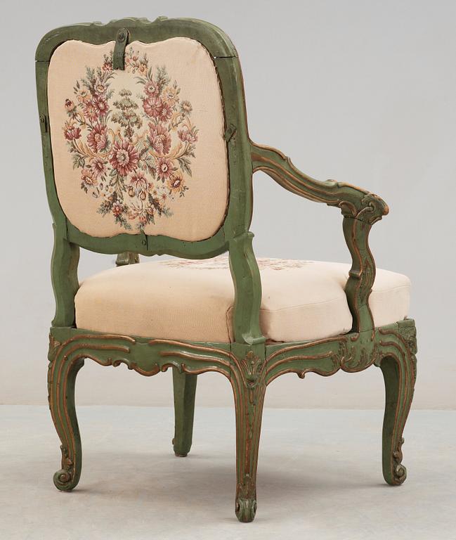 A Rococo 18th century armchair.