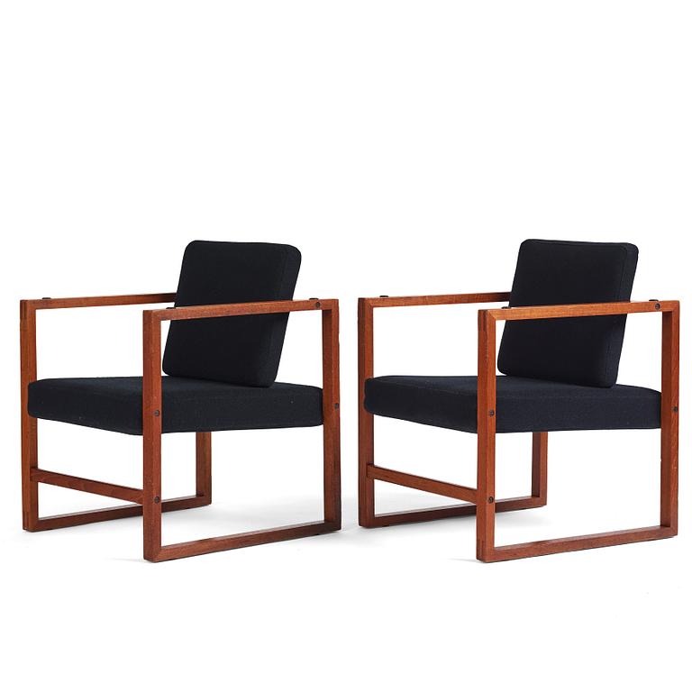 Ole Gjerløv Knudsen & Erik Korshagen, a pair of easy chairs for Søren Nielsen & Co, Denmark 1950s-60s.