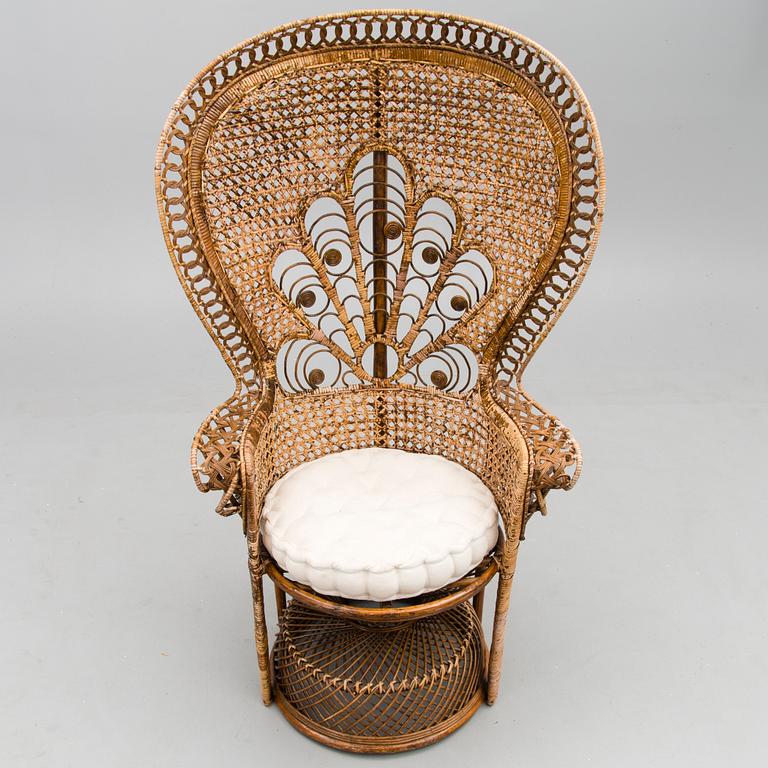 A 1970s rattan 'Peacock chair'.