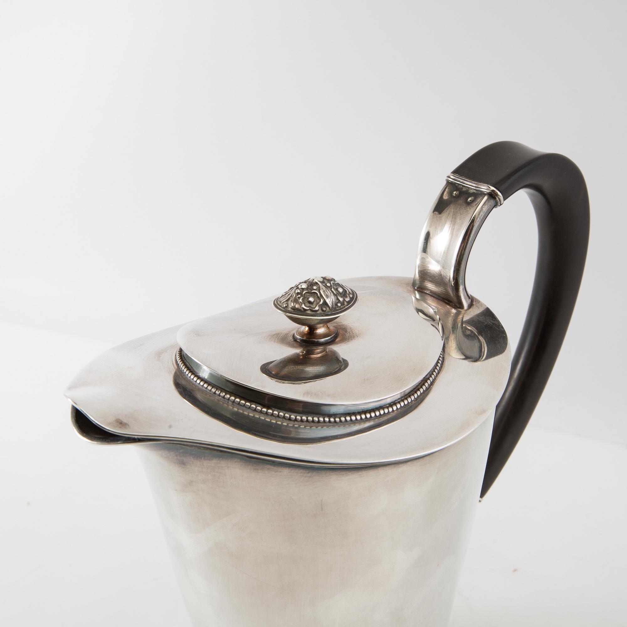 Sven-Arne Gillgren, kaffeservis, 3 delar, silver, GAB, Stockholm, 1960.