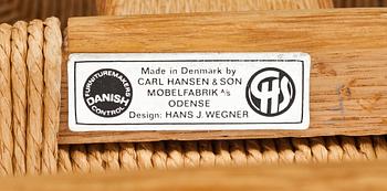 KARMSTOLAR, 6 st, "Y-stolen". Hans Wegner för Carl Hansen & son, Odense.