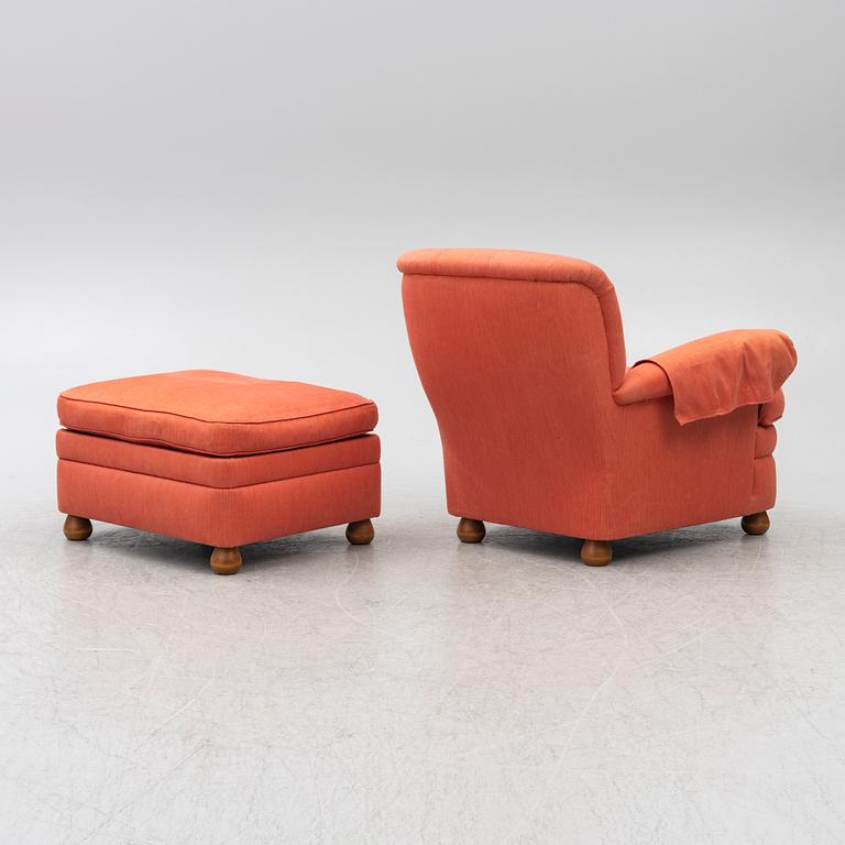 Josef Frank, Armchair with footstool, model 336, Svenskt Tenn.