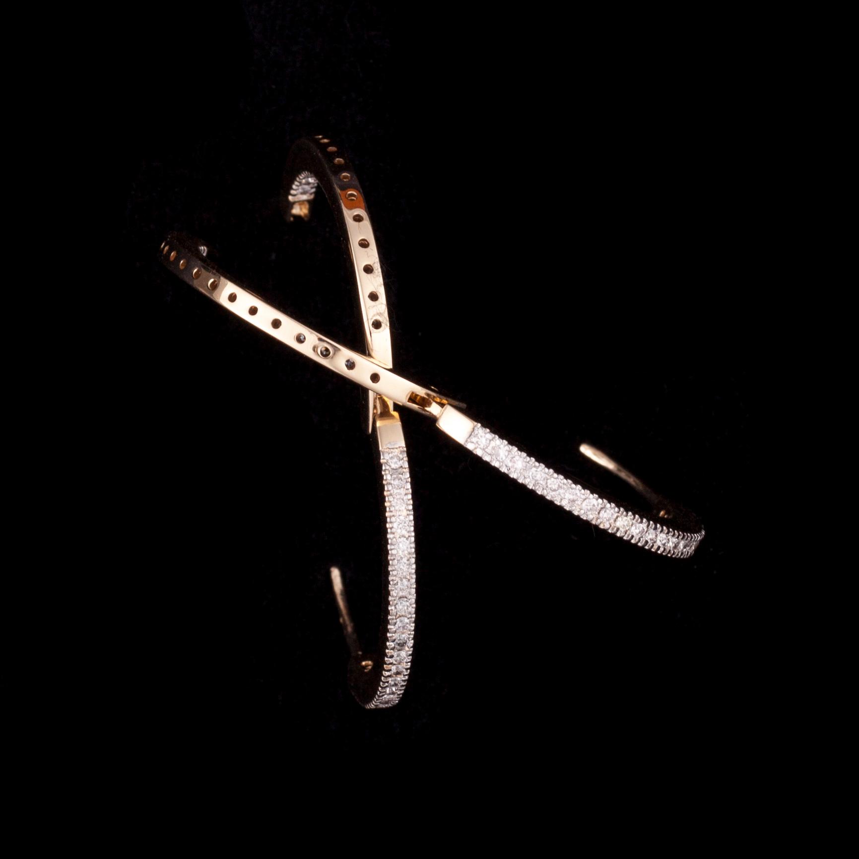 ÖRHÄNGEN, 14K guld, diamanter. Vikt ca 6,8 g.