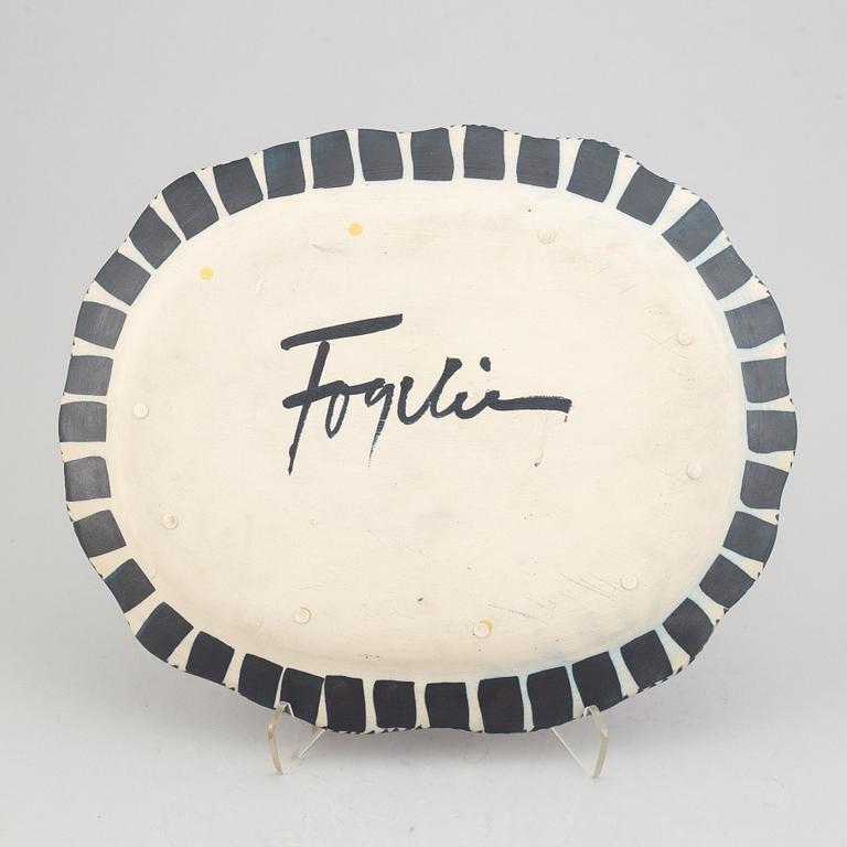 Herman Fogelin, plate, stoneware, signed.