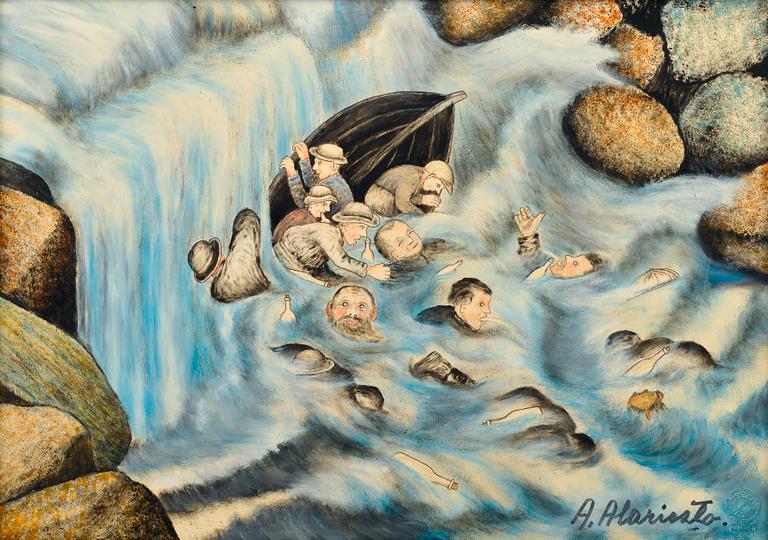 Andreas Alariesto, "THE DRUNKS DROWNING IN THE RIVER".