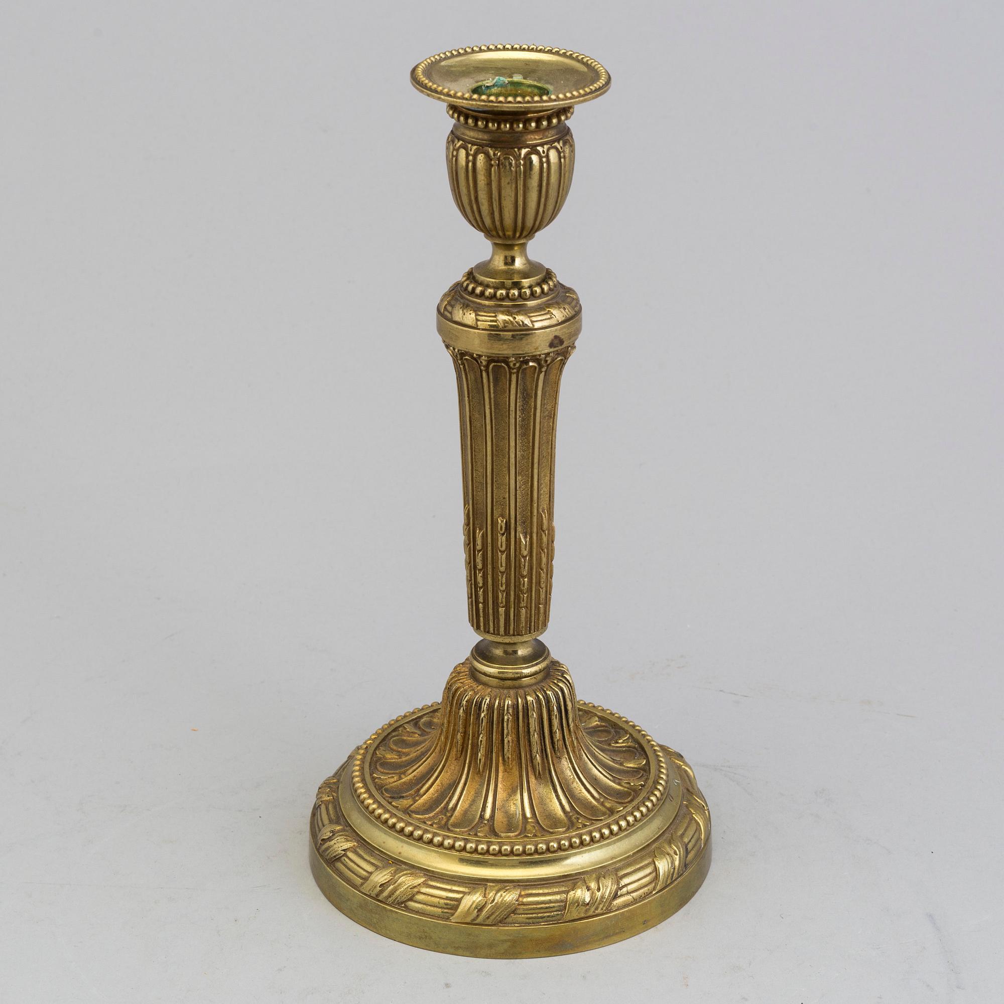 LJUSSTAKE, brons, gustaviansk stil, omkring 1900.
