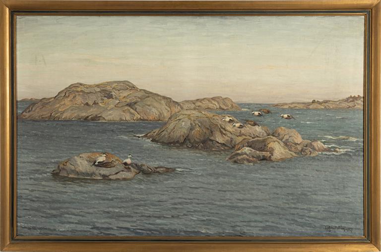 Rolf Mellström, Eiders in the sea band.