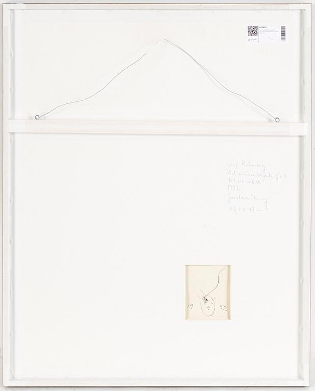 ULF RAHMBERG, gouache, signed with monogram,´and dated 1992.