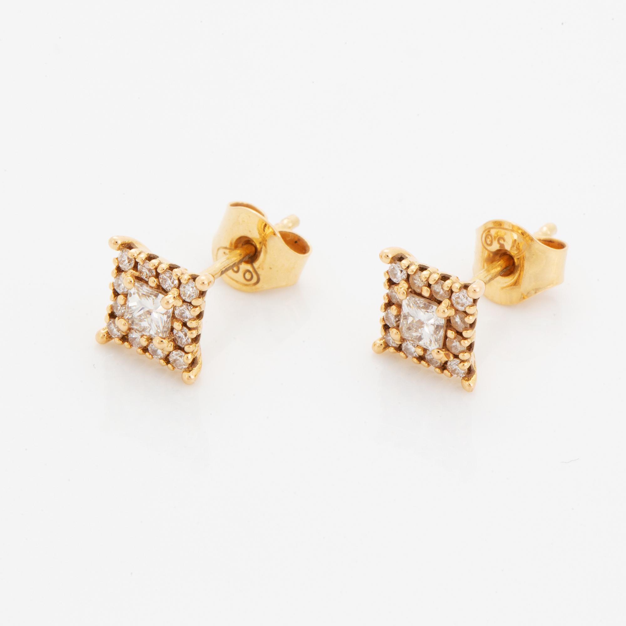 Diamond earrings.