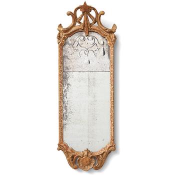 75. A Swedish Rococo Northern star mirror.