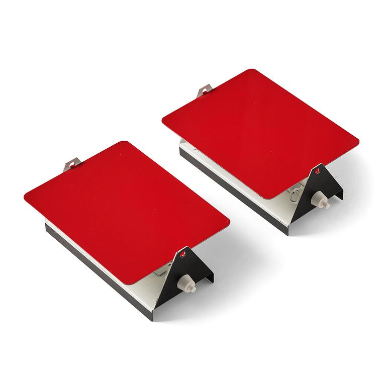 Charlotte Perriand, a pair of wall lights model "CP1", La Société Centrale d'Eclairage, France, 1960s.