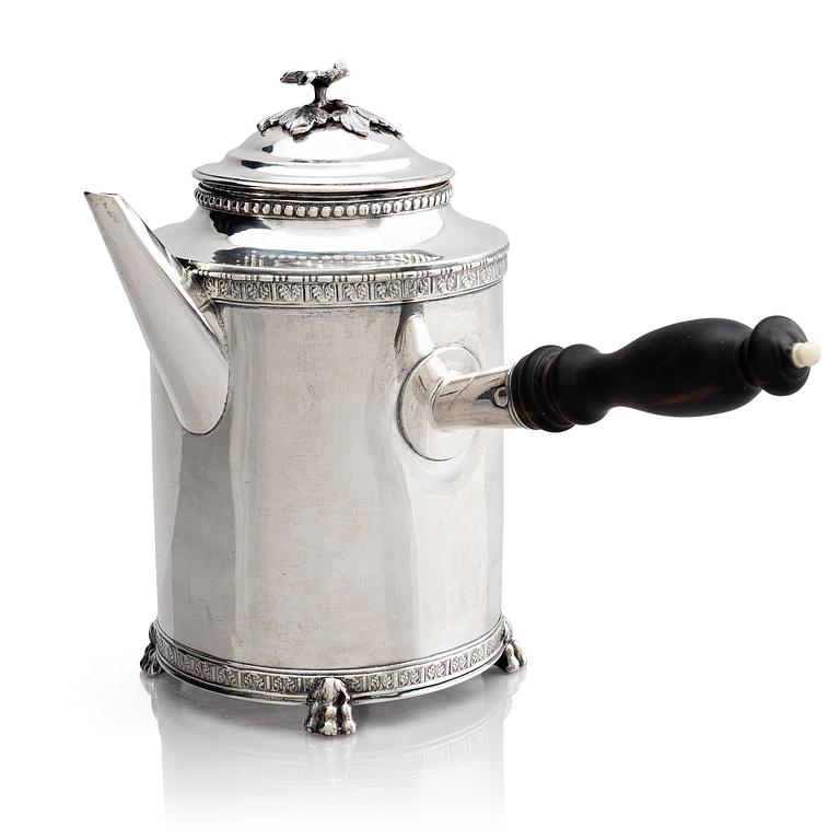 Pehr Zethelius, kaffekanna, silver, Stockholm 1783. Gustaviansk.