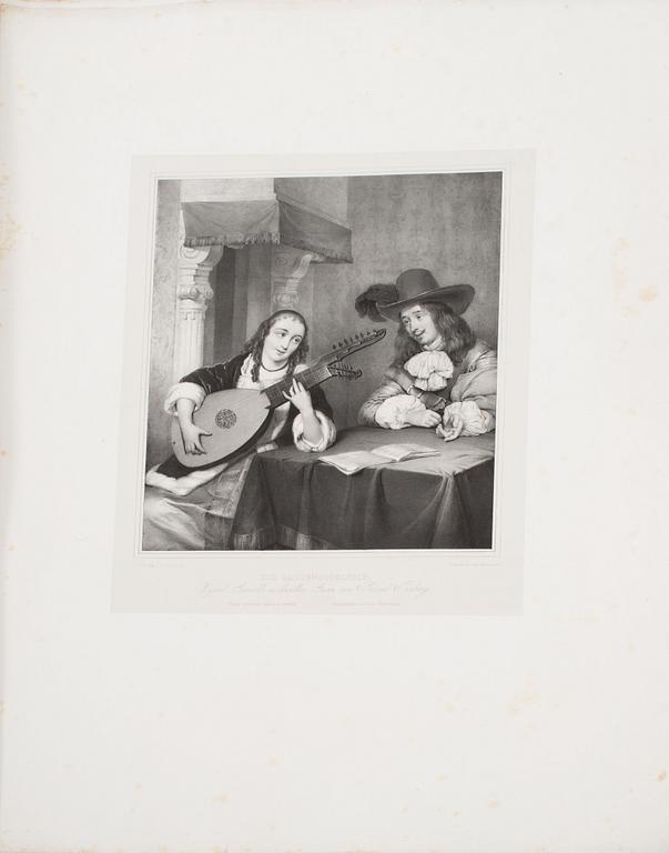 MAPPAR,10 st. Litografiska tryck."Die vorzüglichsten gemälde der königlichen galerie in Dresden" 1840-tal.