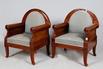 SALONGSMÖBEL, 8 delar, jugend, 1900-talets första hälft.