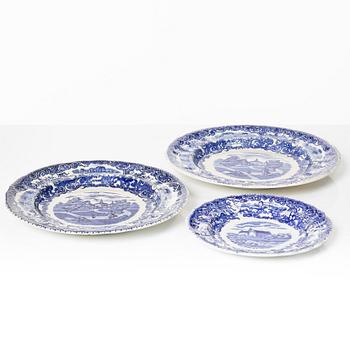 A set of 58 creamware service parts, predominantly from the 'Swedish Castles' series, Rörstrand.