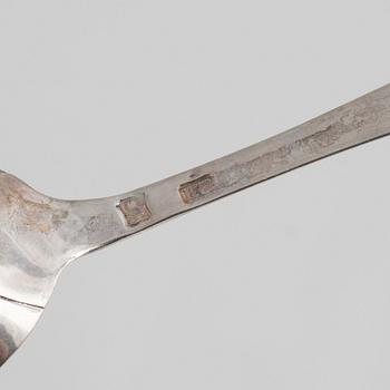 Swedish silver spoons, 7 pieces 18th century and one 19th century.