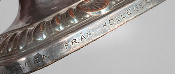 KANDELABRAR, ett par, nysilver, omkring 1900-talets mitt.