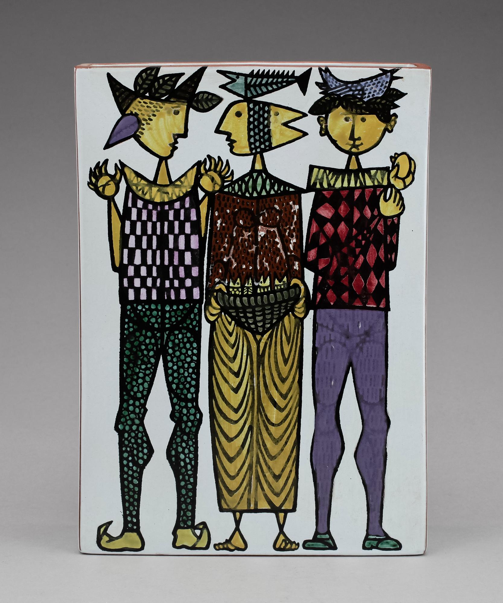 VAS, fajans, "Karneval", Stig Lindberg, Gustavsberg.