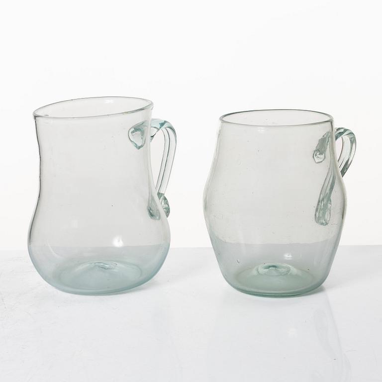 A set of two Swedish glass tankards, early 19th century.