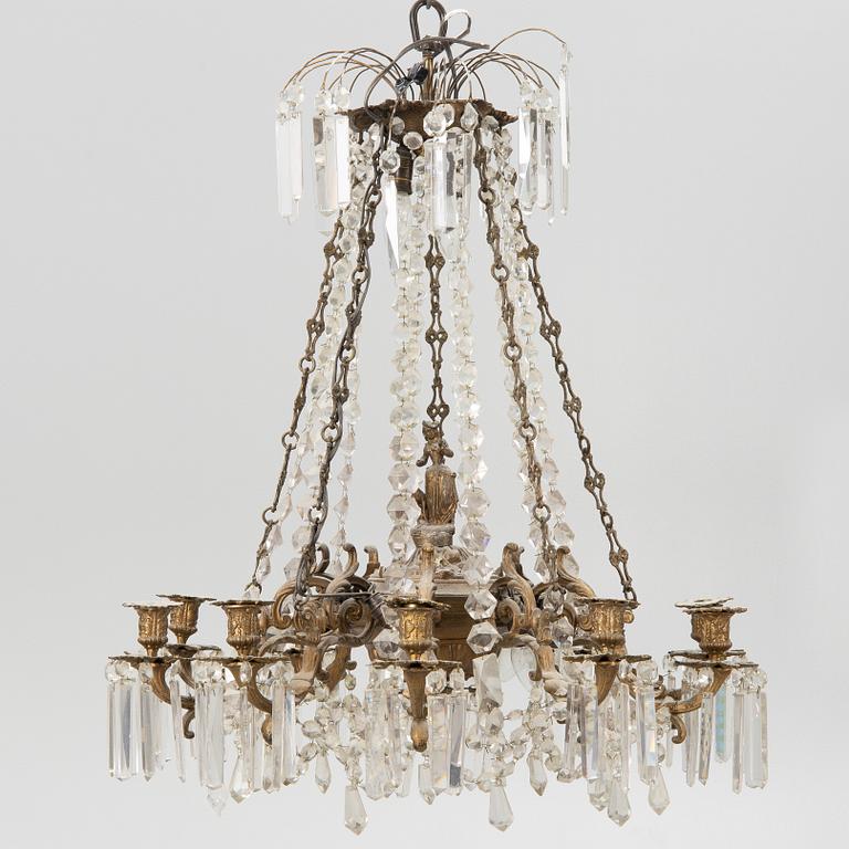 A chandelier, late 19th century.