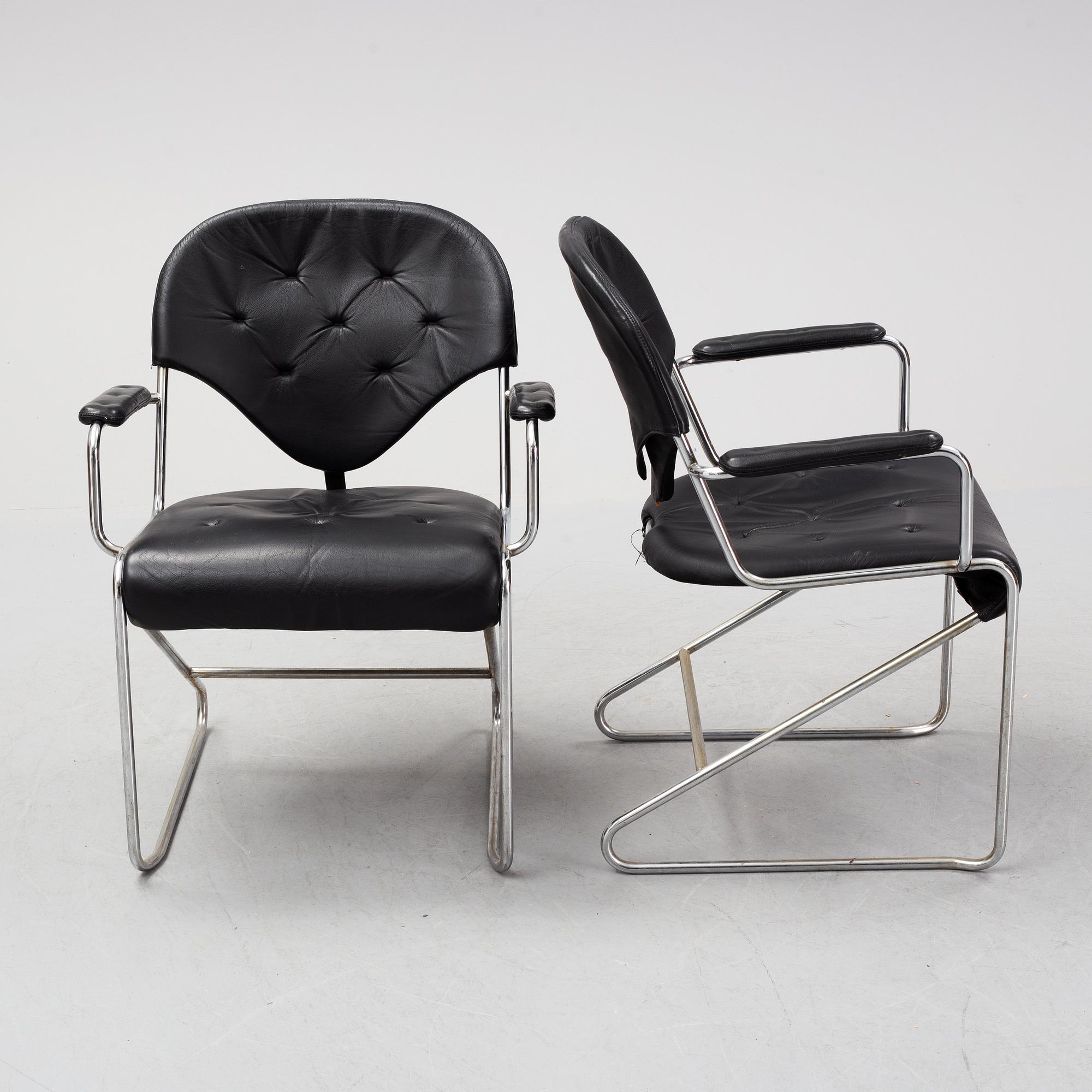 Four 'Sam' armchairs by Sam Larsson for Dux. Late 20th Century.
