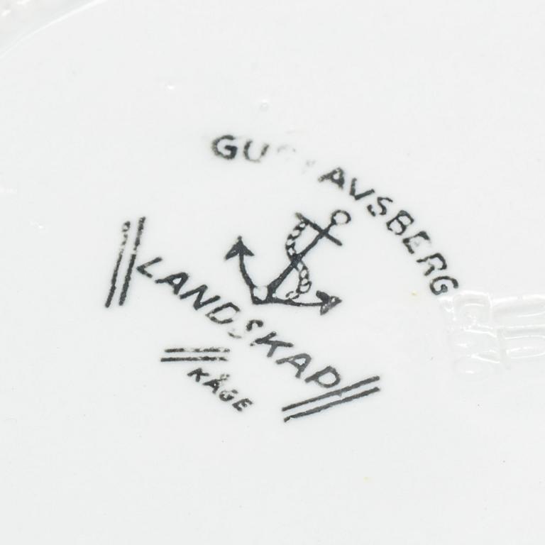 MATSERVIS, 58 delar, opak, Wilhelm Kåge, "Landskap", Gustavsberg.