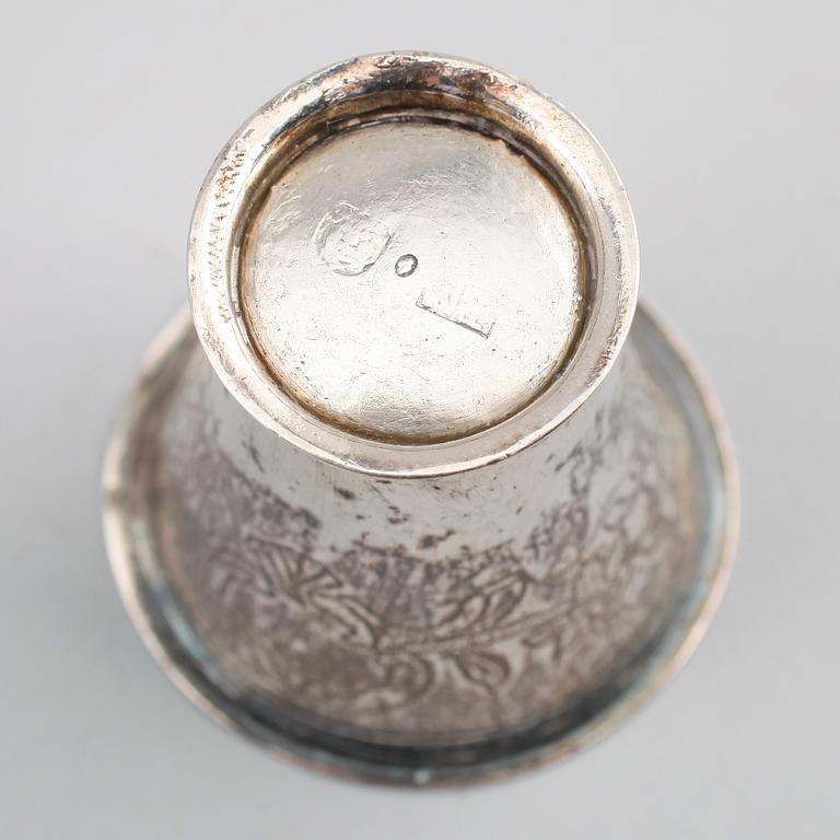 BÄGARE, silver, Nils Trybom, Linköping 1747-1769. Vikt ca 25 g.