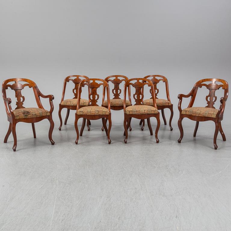 A set of seven 19th century chairs.