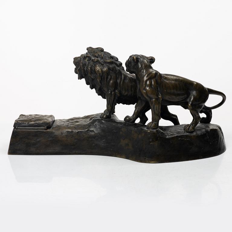 Desk set, 4 pieces, bronze, Austria circa 1900.
