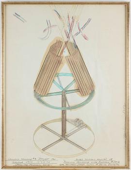 Dennis Oppenheim, DENNIS OPPENHEIM, Mixed media on paper, signed Dennis Oppenheim and dated 1982.