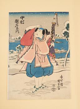 Utagawa Kunisada, Two actors portraits.
