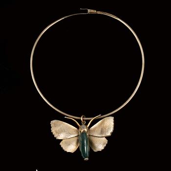 COLLIER, troligen förgylld silver, Jacob Hill, B&D, Danmark. Enligt uppgift inköpt på Firma Svenskt Tenn. Vikt ca 51,3 g