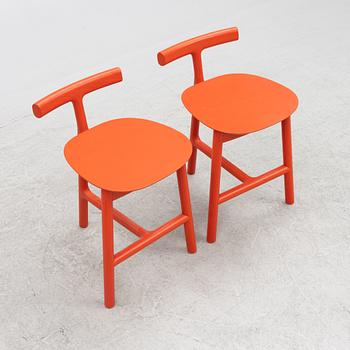 Sam Hecht & Kim Collin, a pair of stools, model MC7 Radice, Matiazzi, Italy.