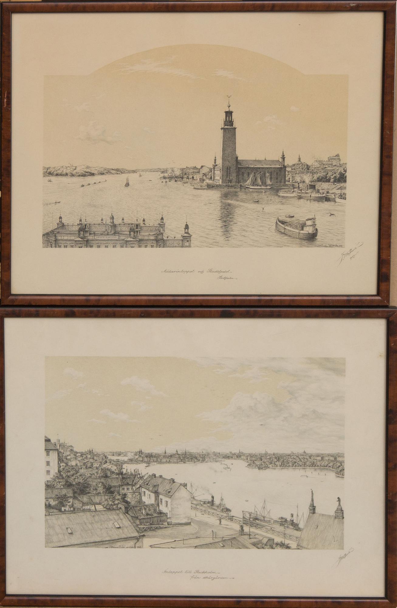 JAMES PAULI, LITOGRAFIER, 6 st, signerade och daterade 1929 i trycket.