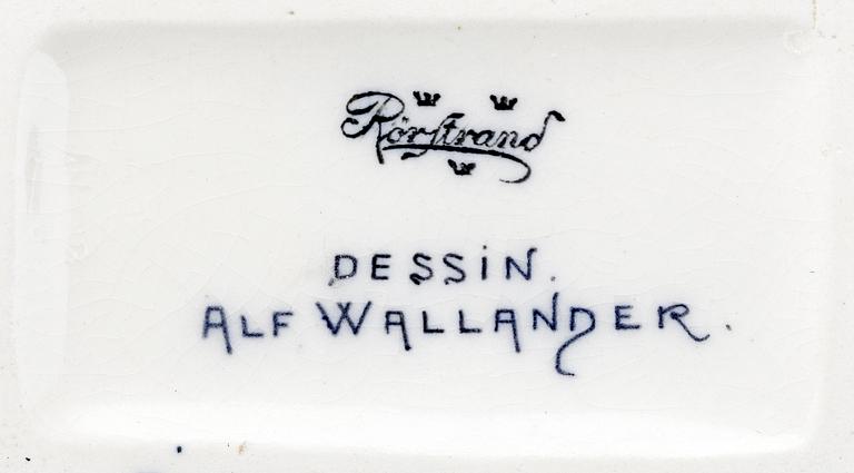 VASER, ett par, flintgods, jugend, dessin Alf Wallander Rörstrand, 1900-talets början.