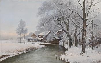 Johann Holmstedt, "Winter by the canal.".