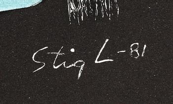STIG LINDBERG, färglitografi. Sign i trycket.