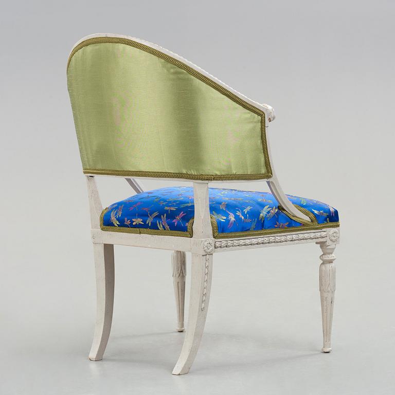 A late Gustavian circa 1800 armchair by A Hellman.