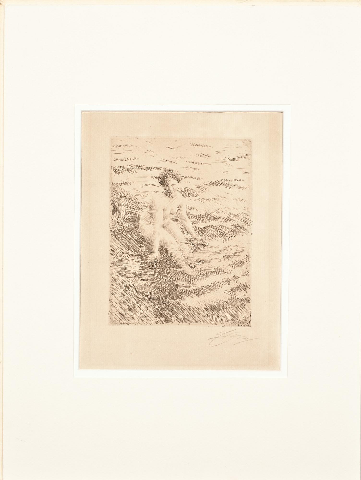 ANDERS ZORN, etsning, sign, i plåten sign och dat 1911.